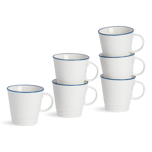 90ml Farmhouse White Porcelain Espresso Cups - Pack of Six