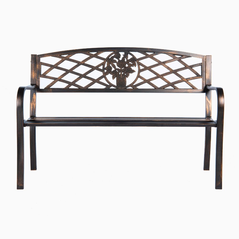 Coalbrookdale 2-Seater Garden Bench in Antique Bronze or Satin White