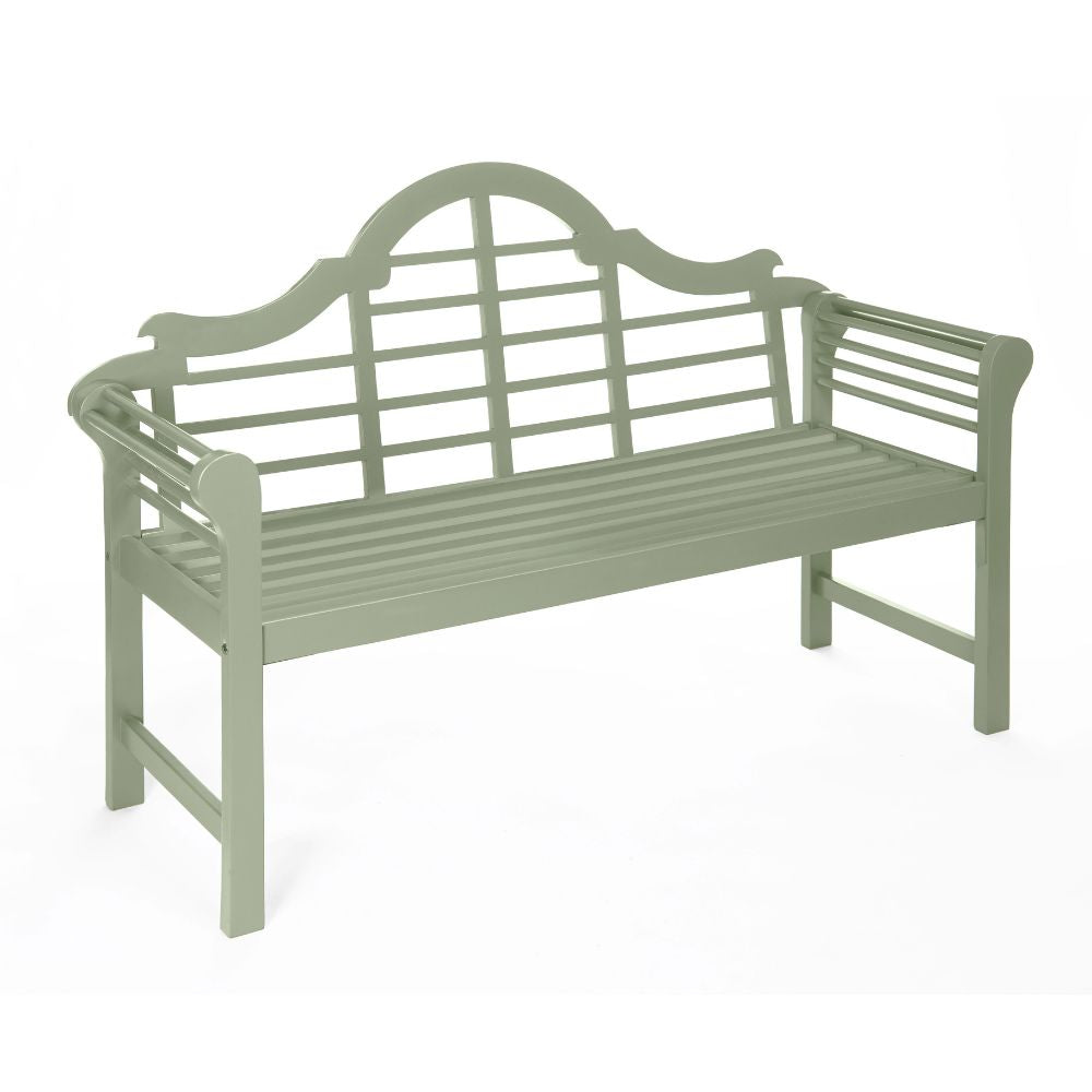 Greenhurst PU Coated Lutyens Style Garden Bench in Pearl White or Sage Green Finish