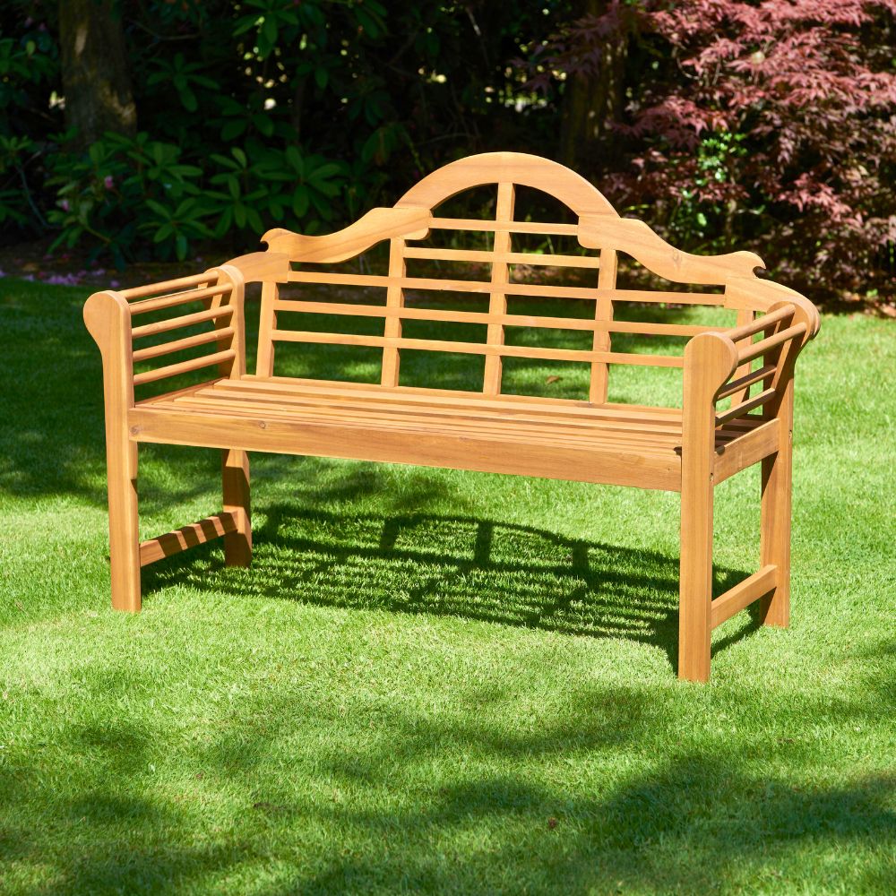 Lutyens Style Garden Bench – Sustainable Acacia Hardwood in Chestnut, White or Natural Finish