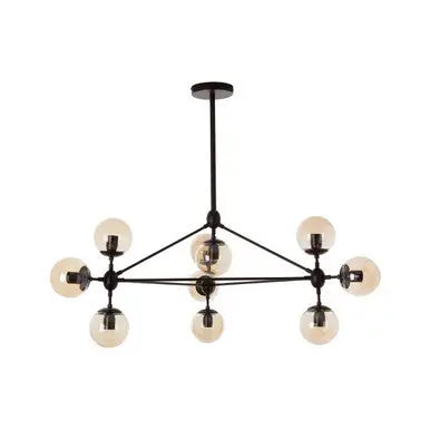Abira 10 Arm Matte Black Pendant Light