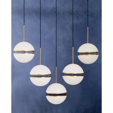 Abira Brushed Brass Finish 5 Ball Pendant Light