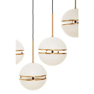 Abira Brushed Brass Finish 5 Ball Pendant Light