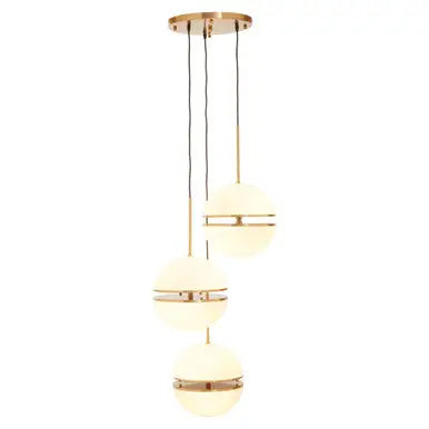 Abira Brushed Brass Finish Metal 3 Ball Pendant Light
