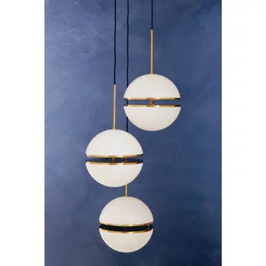 Abira Brushed Brass Finish Metal 3 Ball Pendant Light