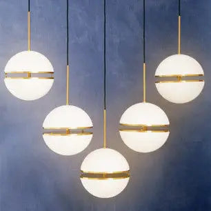 Abira Five Ball Brass Pendant Light
