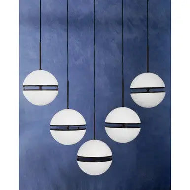 Abira Five Ball Matt Black Pendant Light