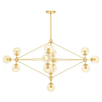 Abira Gold Finish 15 Arm Statement Pendant Light