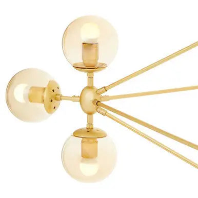 Abira Gold Finish 15 Arm Statement Pendant Light