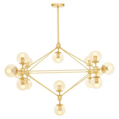Abira Gold Finish 15 Arm Statement Pendant Light