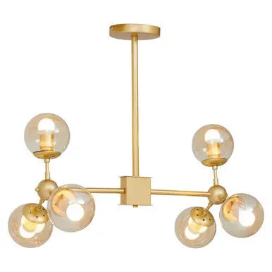 Abira Gold Finish 6 Arm Statement Pendant Light
