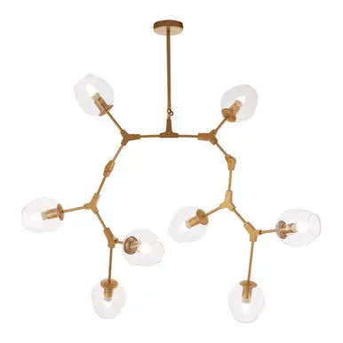 Abira Gold Finish Adjustable 8 Arm Statement Pendant Light