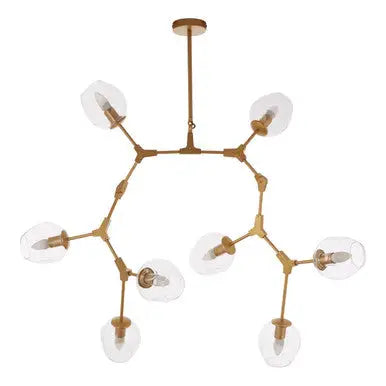 Abira Gold Finish Adjustable 8 Arm Statement Pendant Light