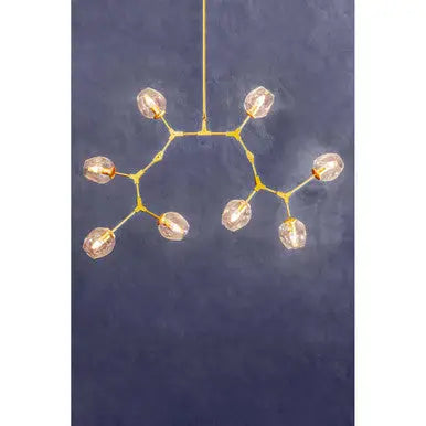 Abira Gold Finish Adjustable 8 Arm Statement Pendant Light