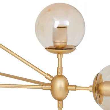 Abira Gold Finish and Glass 10 Bulb Pendant Light