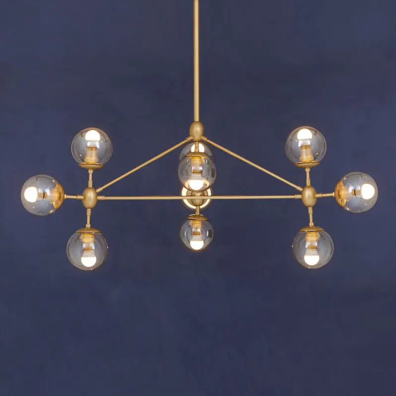 Abira Gold Finish and Glass 10 Bulb Pendant Light