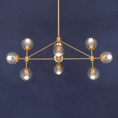 Abira Gold Finish and Glass 10 Bulb Pendant Light