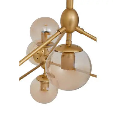 Abira Gold Finish and Glass 10 Bulb Pendant Light