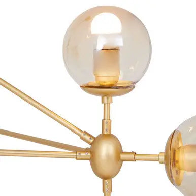 Abira Gold Finish and Glass 10 Bulb Pendant Light