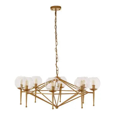 Abira Gold Finish and Glass 8 Bulb Pendant Light