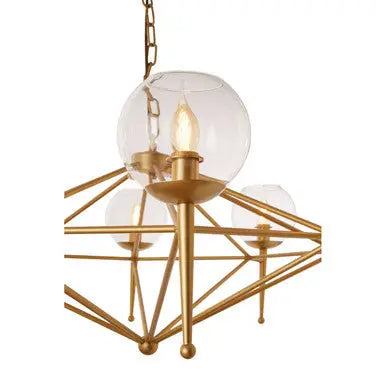 Abira Gold Finish and Glass 8 Bulb Pendant Light