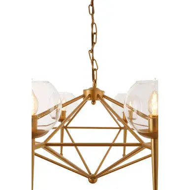 Abira Gold Finish and Glass 8 Bulb Pendant Light