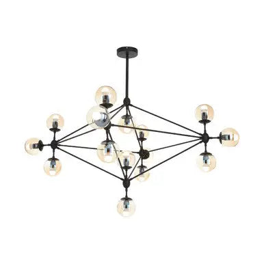 Abira Matte Black 15 Arm Pendant Light