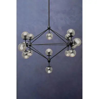 Abira Matte Black 15 Arm Pendant Light