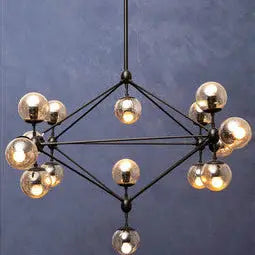 Abira Matte Black 15 Arm Pendant Light
