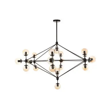 Abira Matte Black Finish and Glass 21 Bulb Pendant Light