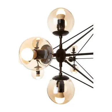 Abira Matte Black Finish and Glass 21 Bulb Pendant Light