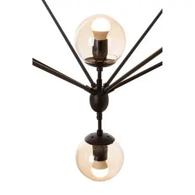 Abira Matte Black Finish and Glass 21 Bulb Pendant Light