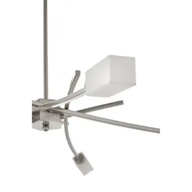Abira Silver Metal and Frosted Glass 5 Bulb Pendant Light