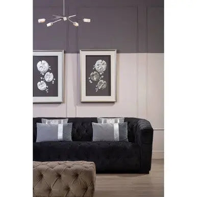 Abira Silver Metal and Frosted Glass 5 Bulb Pendant Light
