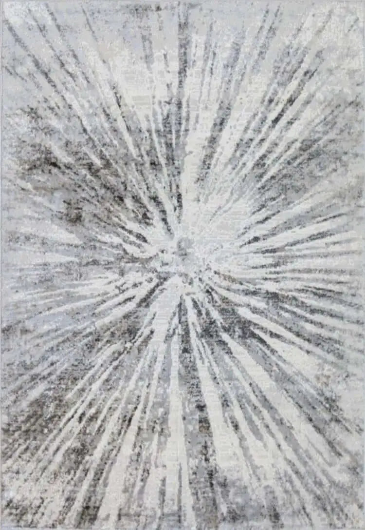 Abstract Burst Grey Rug
