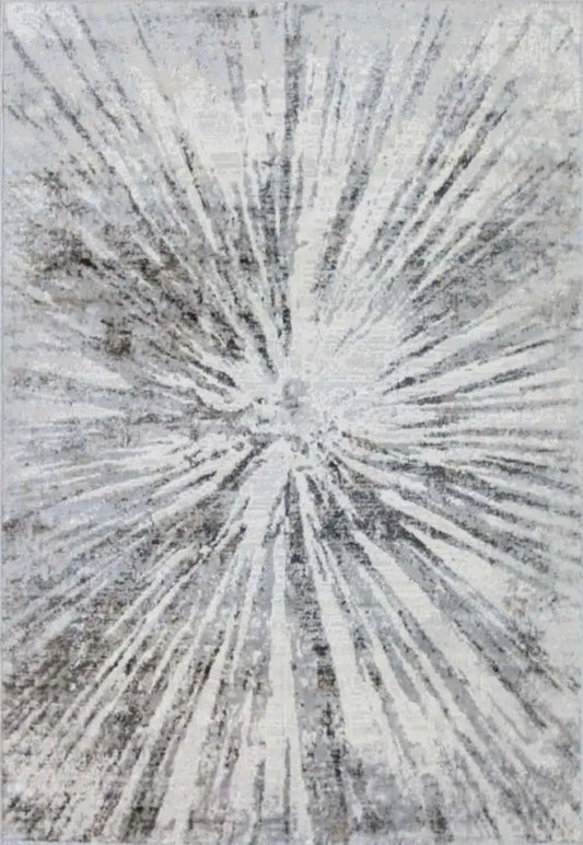 Abstract Burst Grey Rug