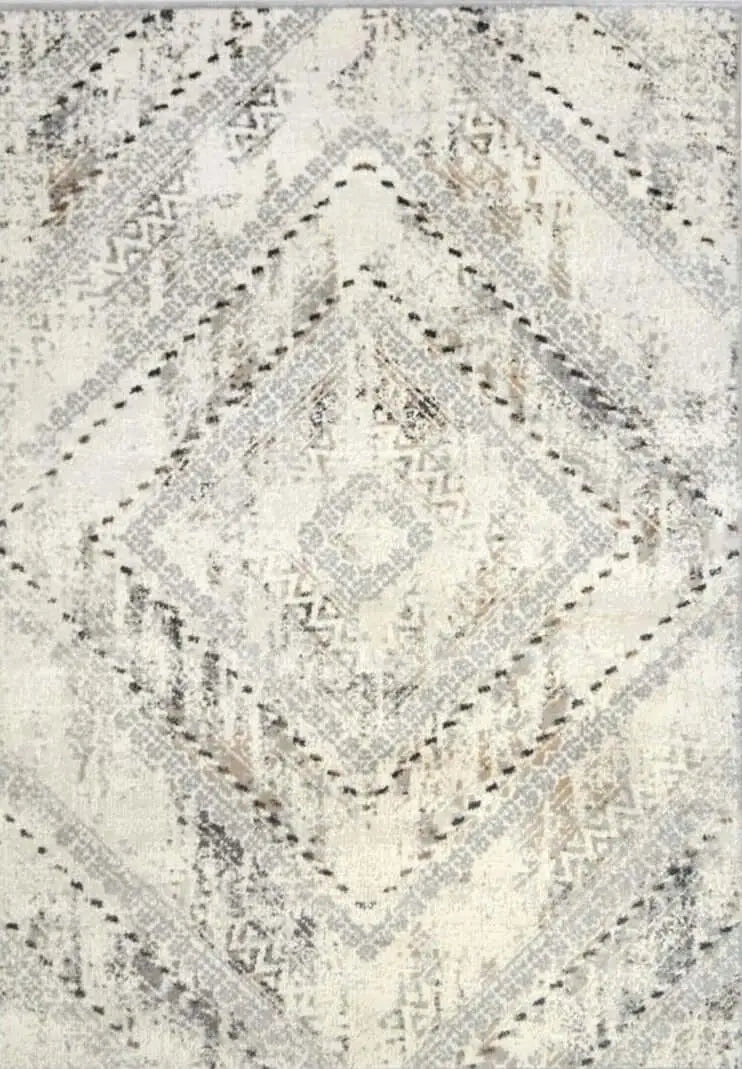 Abstract Vintage Cream & Grey Rug
