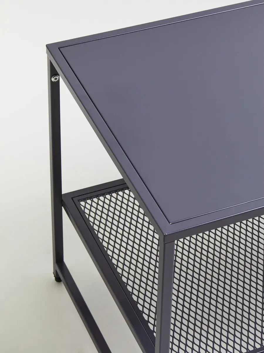Acero Grey Metal Coffee Table with Mesh Shelf