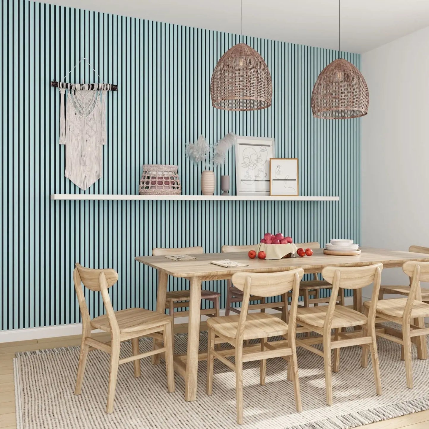 Acoustic Wall Panels in Baby Blue with Black Backing