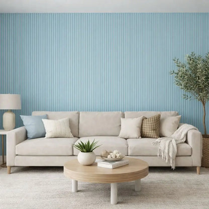 Acoustic Wall Panels in Baby Blue with White Backing