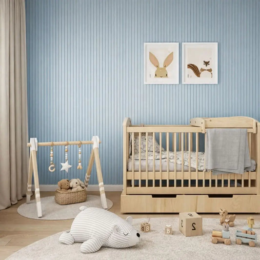 Acoustic Wall Panels in Baby Blue with White Backing