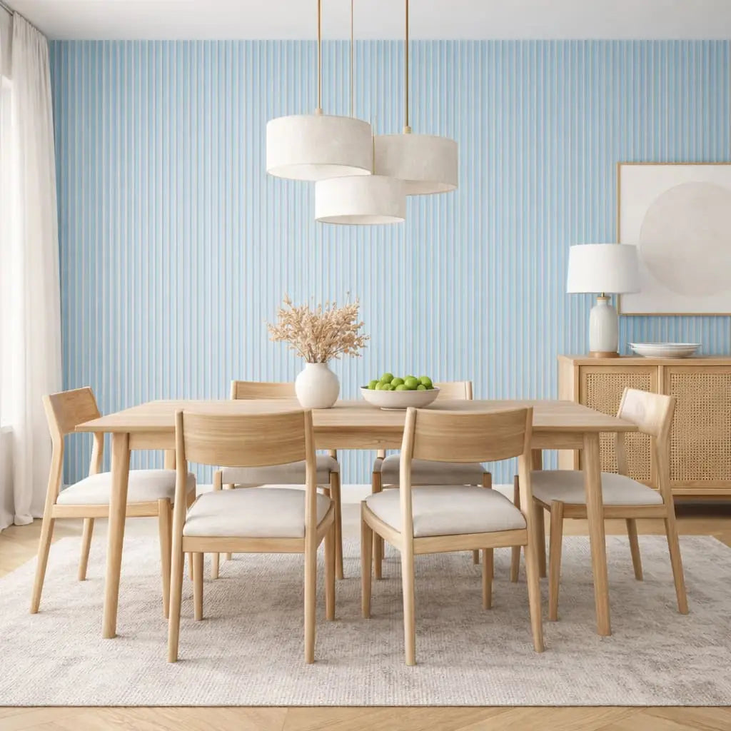 Acoustic Wall Panels in Baby Blue with White Backing