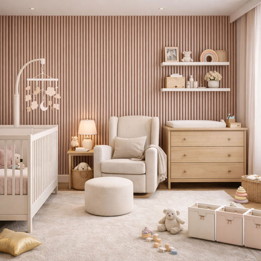 Acoustic Wall Panels in Dusky Pink with Black Backing - Wall Panel