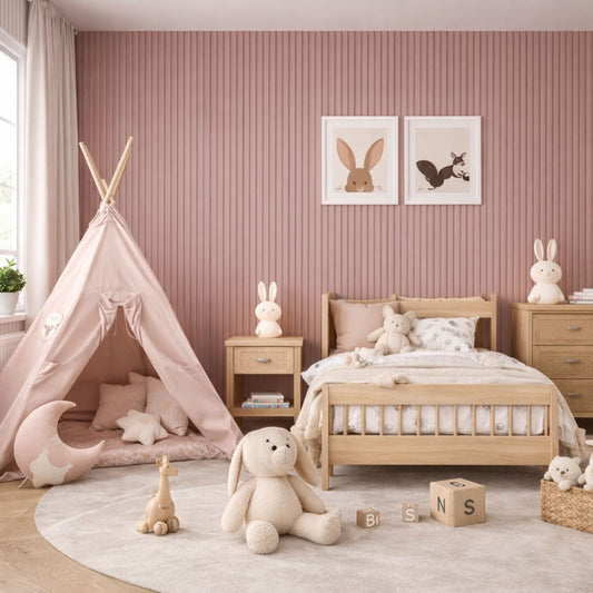 Acoustic Wall Panels in Dusky Pink with White Backing - Wall Panel