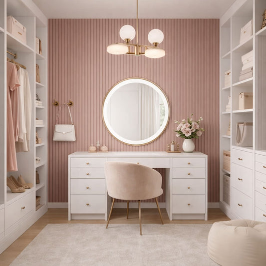 Acoustic Wall Panels in Dusky Pink with White Backing - Wall Panel