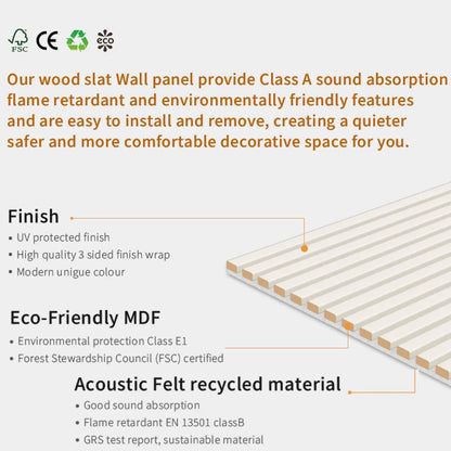 Acoustic Wall Panels in Off White Scallop with White Backing