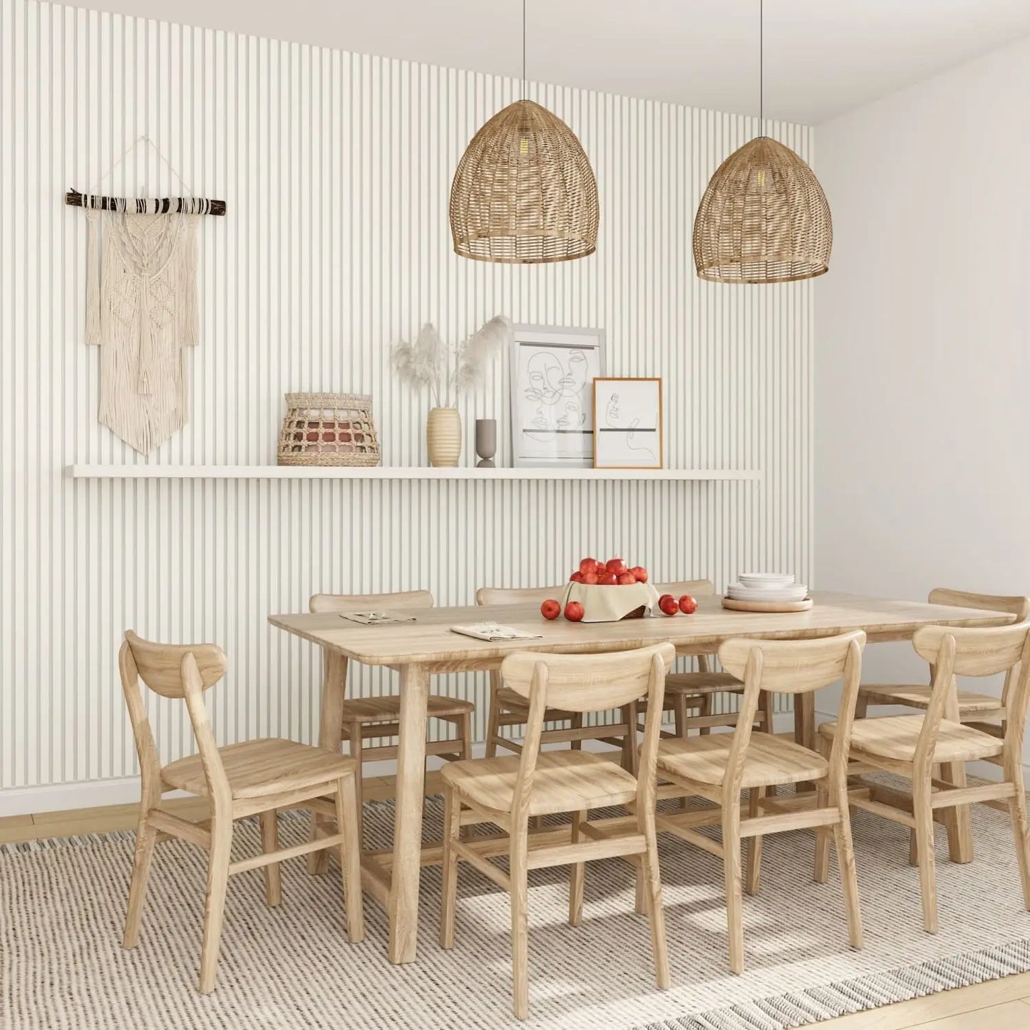 Acoustic Wall Panels in Off White Scallop with White Backing