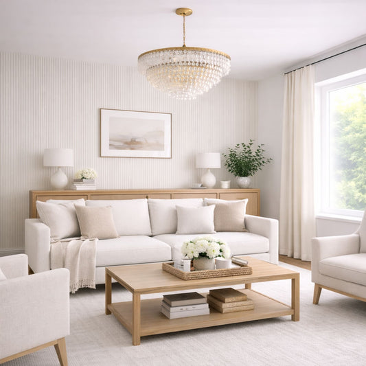 Acoustic Wall Panels in Off White Scallop with White Backing