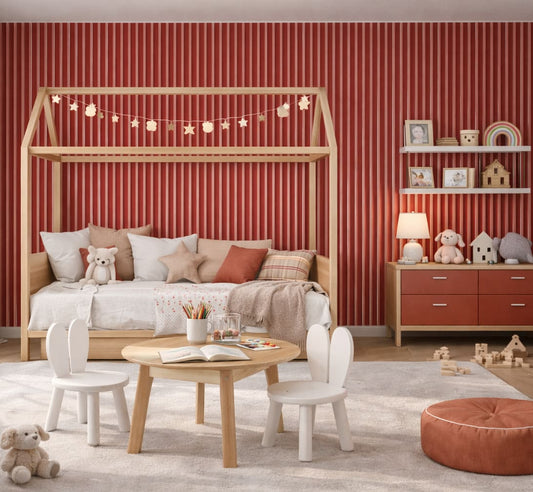 Acoustic Wall Panels in Red Wonder with White Backing - Wall Panel