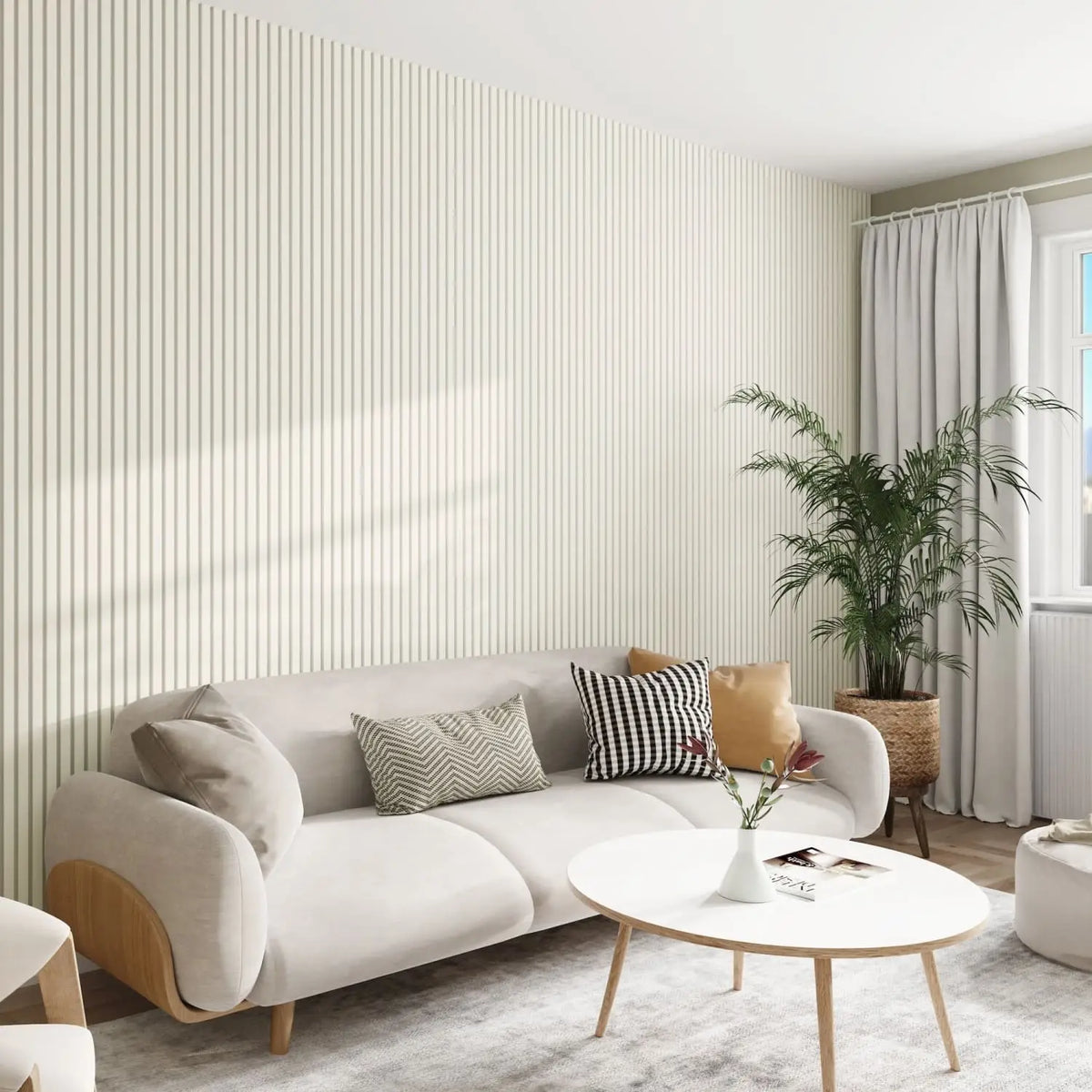Acoustic Wall Panels in Scallop with White Backing